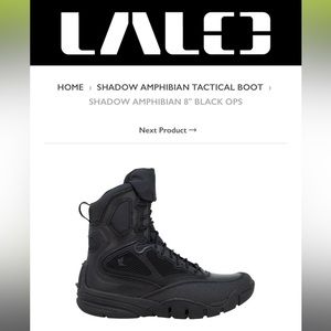 Lola Shadow Amphibian Black Ops Boot

Retail price $365.00.